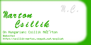 marton csillik business card